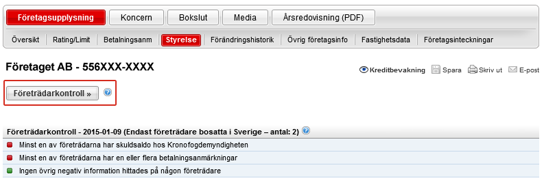 Företrädarkontroll